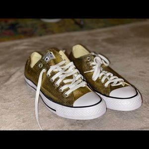 Custom Gold Converse Sneakers